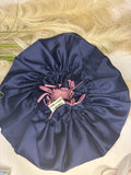 Pink/Navy Blue Baby Bonnet